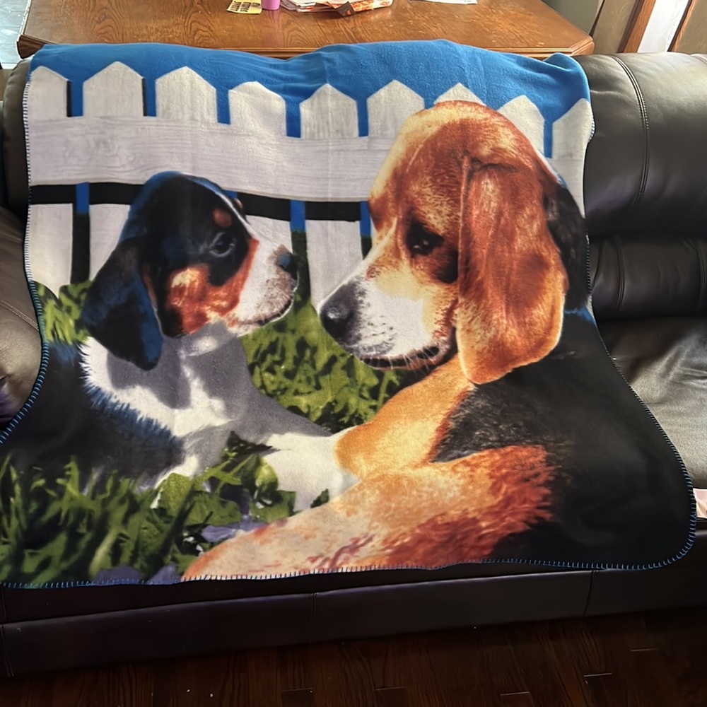 Fleece Dogs Image Fun Throw Blanket - Picture 4 of 11